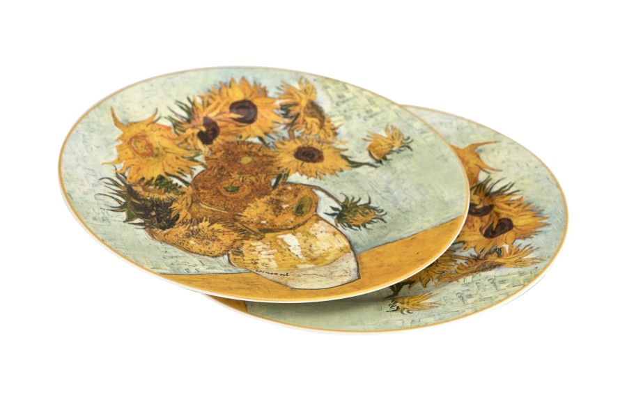 Komplet 2 talerzy deserowych 19 cm SUNFLOWERS inspired by Van Gogh