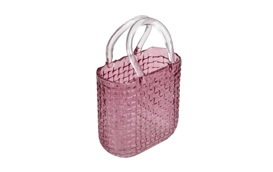 Wazon szklany Torebka Art-Pol 28 cm różowy dekoracyjny