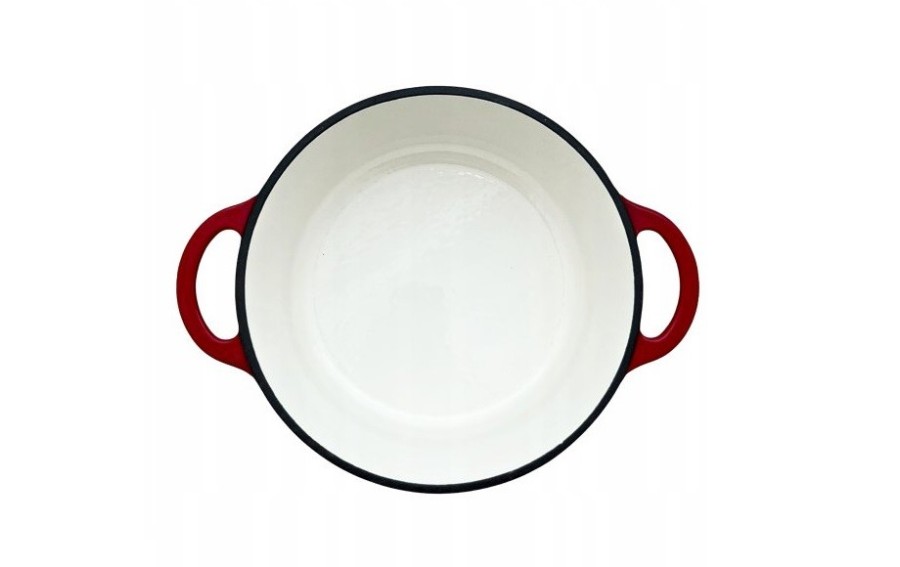 Garnek żeliwny emaliowany 5L 26 cm czerwony indukcja piekarnik elegancki garnek kuchenny