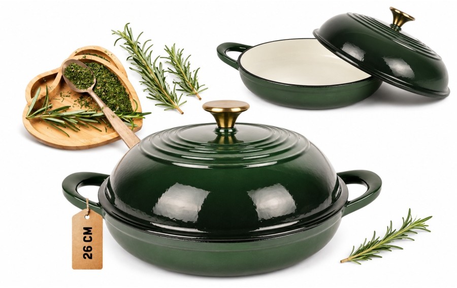 Garnek do pieczenia chleba 26 cm 2 l butelkowa zieleń