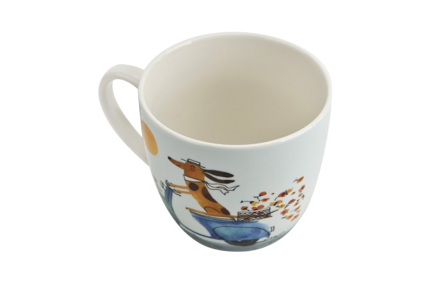 Kubek porcelanowy 460 ml Pies na skuterze