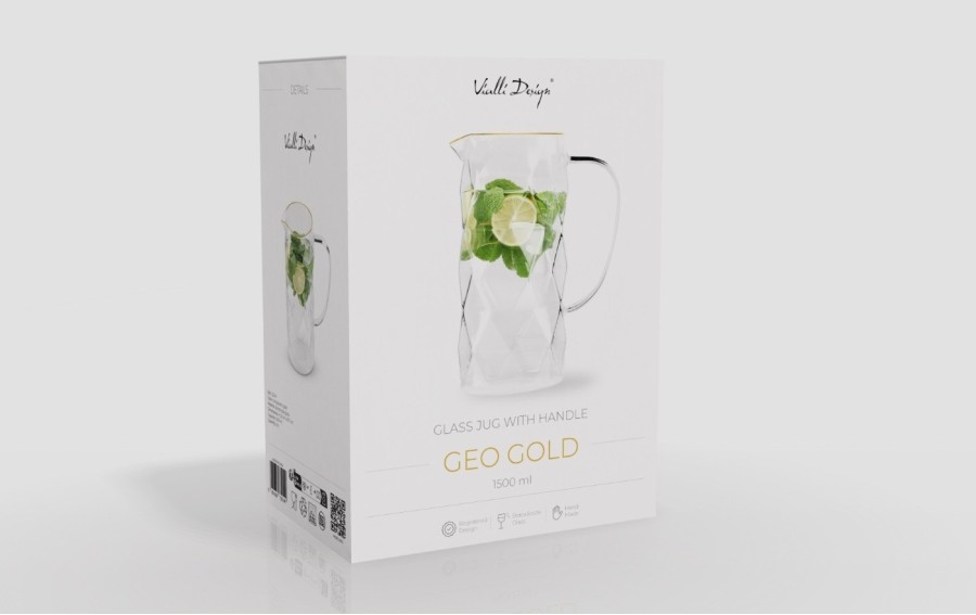 Dzbanek szklany 1500 ml GEO GOLD Vialli Design 32149