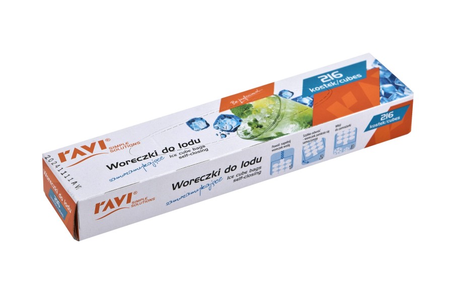 Woreczki do lodu samozamykające 216 kostek RAVI
