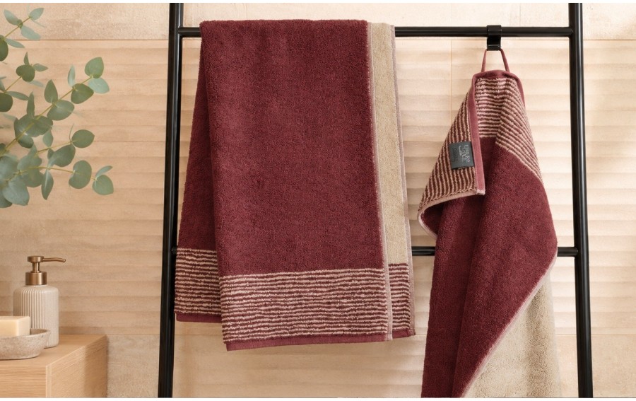 Ręcznik Cawö Luxury Home Two-Tone 590 Bordeaux 23
