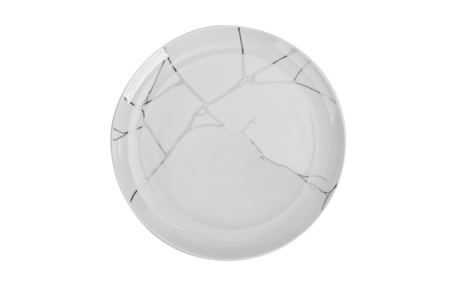 Talerz płytki obiadowy 26 cm Tektonika Platyna
