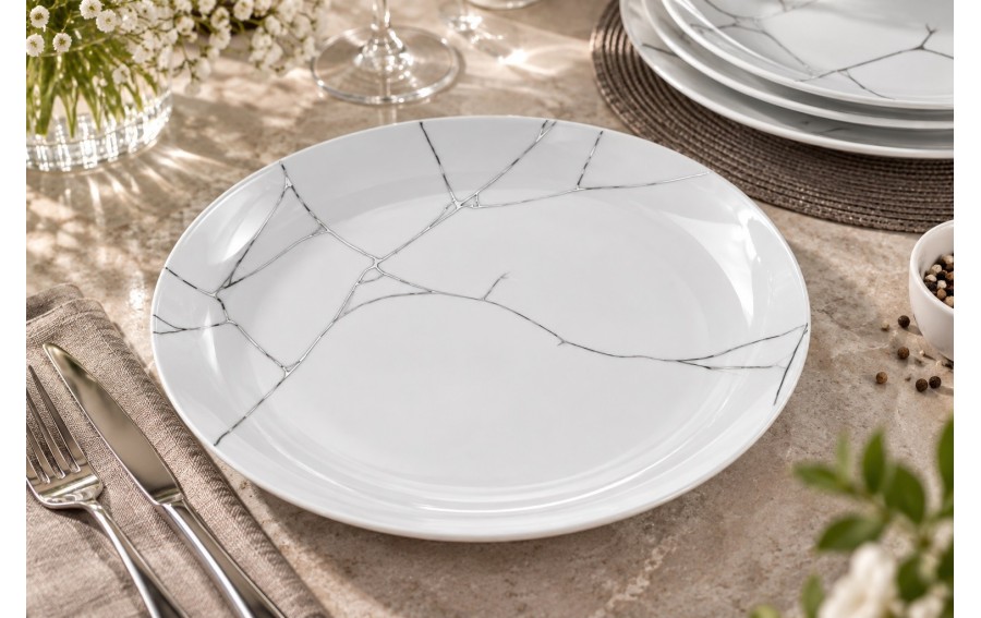 Talerz płytki obiadowy 26 cm Tektonika Platyna