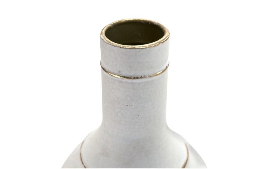 Metalowy wazon Ewax 2670 biało-złoty 69,5 cm