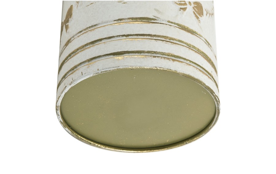 Metalowy wazon Ewax 2670 biało-złoty 69,5 cm