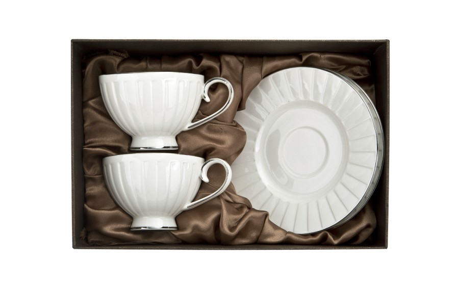 Komplet filiżanek LIZBONA Silver 2+2 230 ml