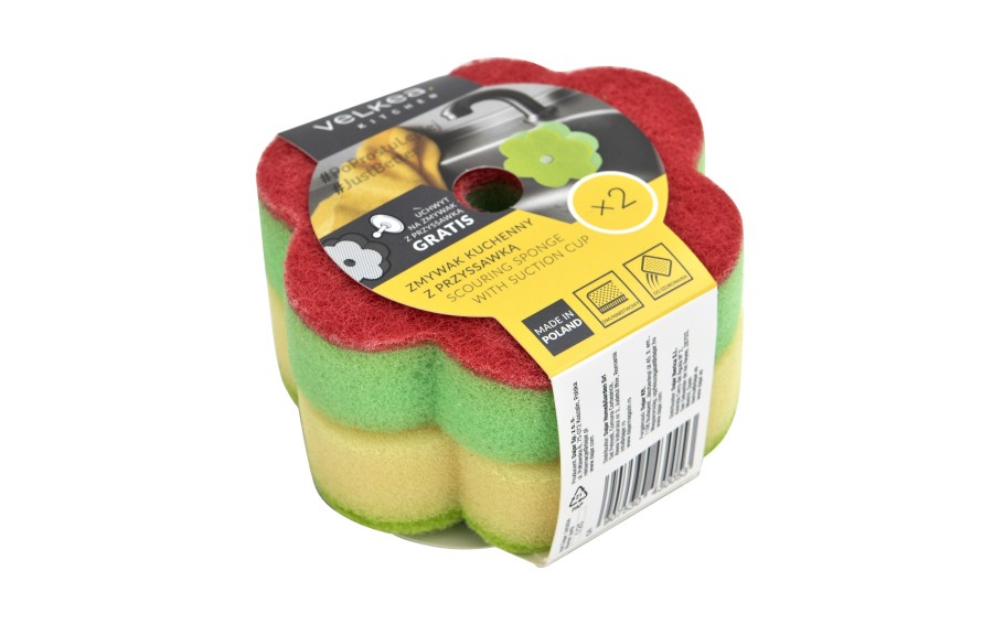 Zmywak kuchenny z przyssawką 2 szt. Velkea