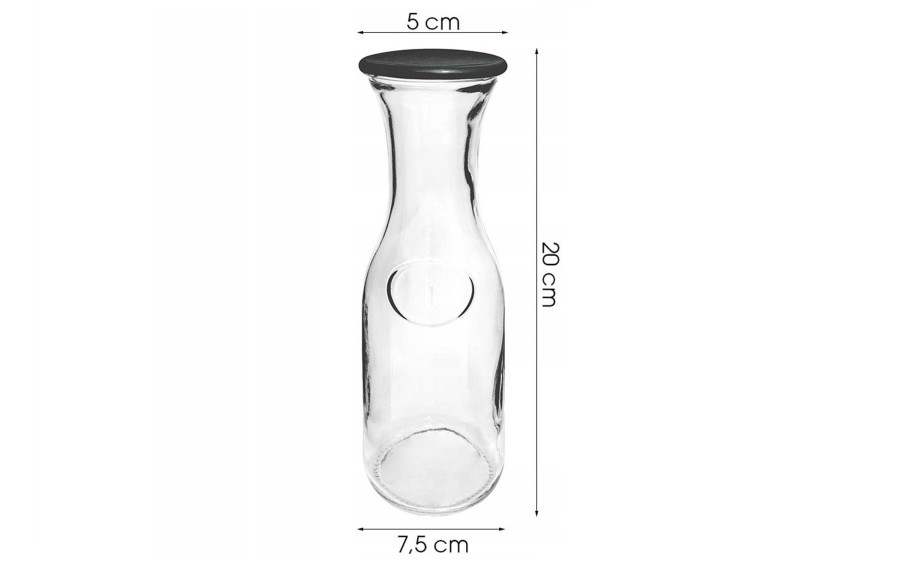 Karafka szklana z wieczkiem 0,5 l 20 cm