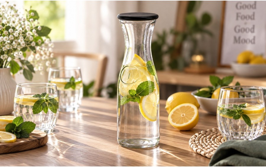 Karafka szklana z wieczkiem 0,5 l 20 cm