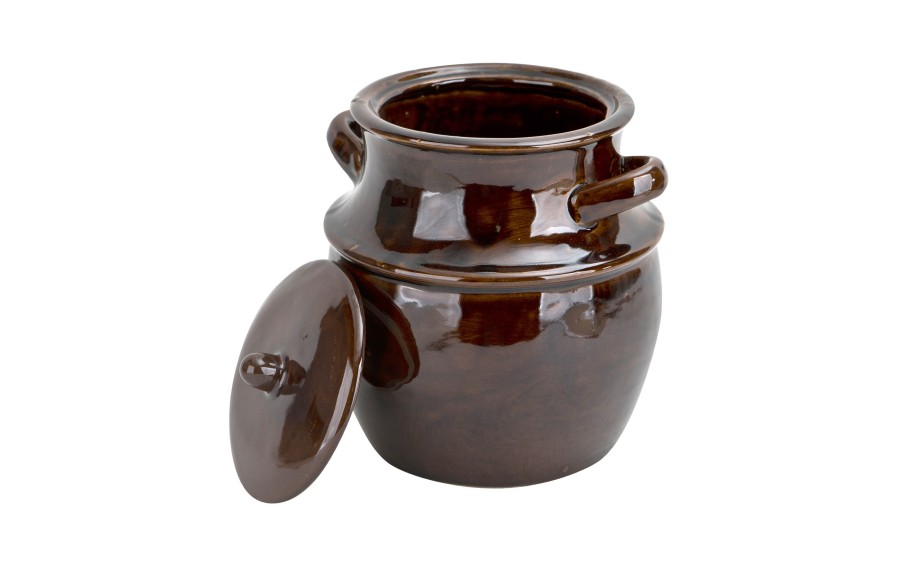 Beczka ceramiczna do kiszenia 4 l Chomik brązowa