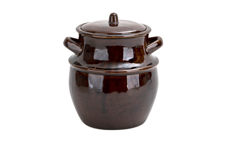 Beczka ceramiczna do kiszenia 4 l Chomik brązowa