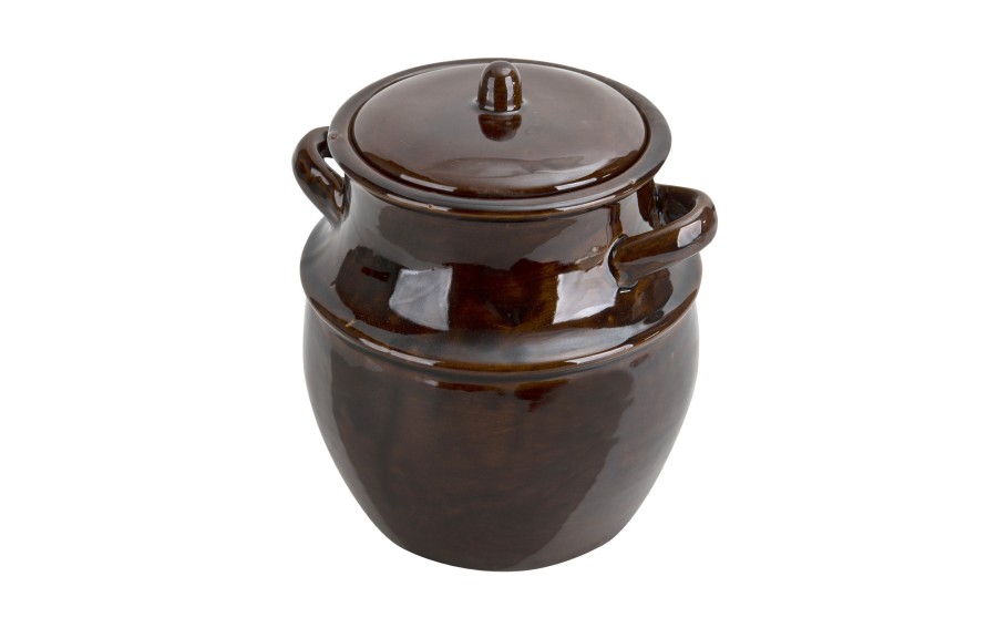 Beczka ceramiczna do kiszenia 4 l Chomik brązowa