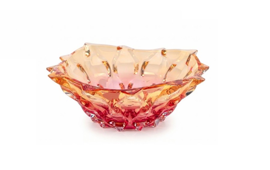 Misa kryształowa 21 cm Samba Yellow Pink