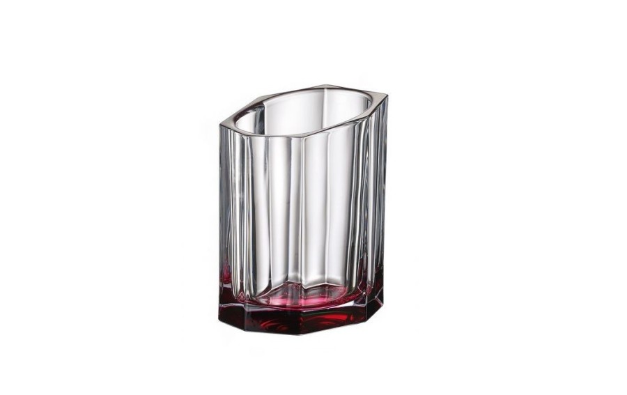 Wazon Bohemia Bazalt Pink Bottom 20 cm kryształowy