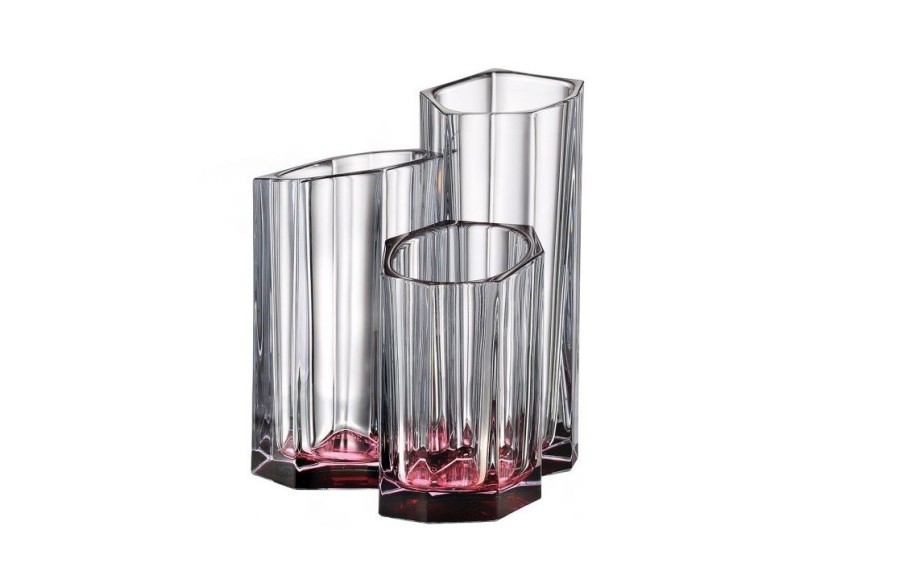 Wazon Bohemia Bazalt Pink Bottom 20 cm kryształowy