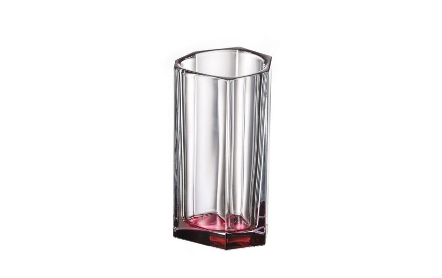 Wazon Bohemia Bazalt Pink Bottom 25 cm kryształowy