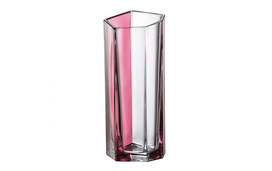 Wazon Bohemia Bazalt Pink Bottom 30 cm kryształowy