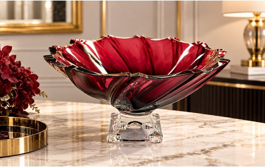 Misa kryształowa 31 cm Ponti Red Ruby