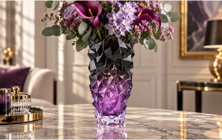Wazon kryształowy 30 cm Amethyst Gradient