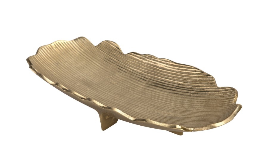 Patera metalowa złota 37/17/7 cm  IB0146