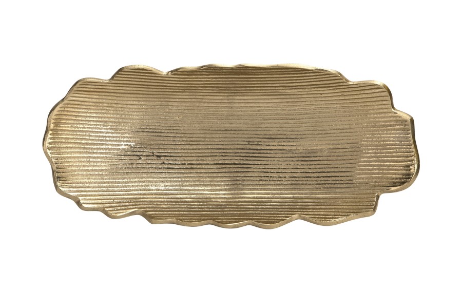 Patera metalowa złota 37/17/7 cm  IB0146