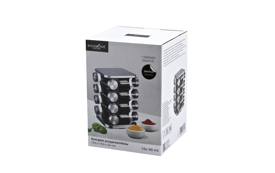 Przyprawnik obrotowy 16 słoiczków 90 ml 9134