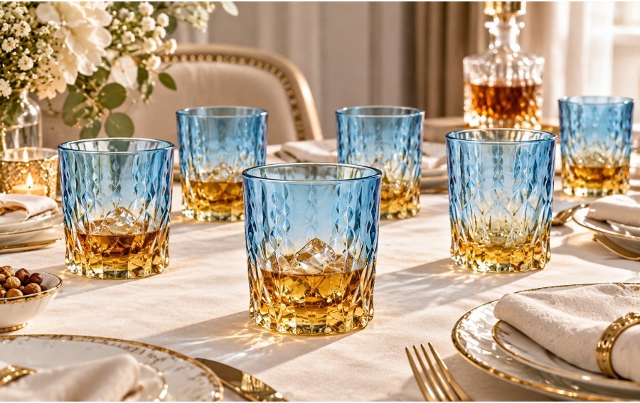 Szklanki Bohemia Conte Blue Amber 340 ml 6 szt.