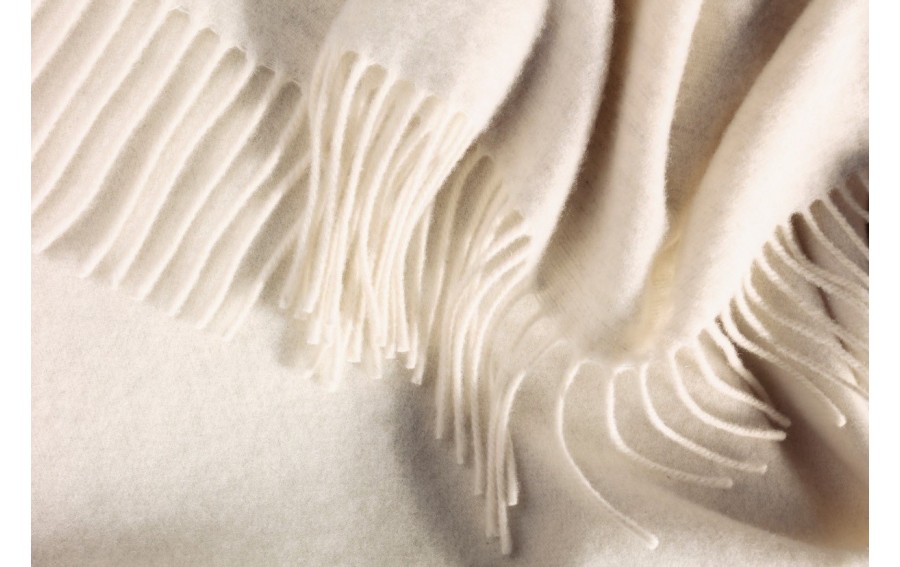 Pled kaszmirowy Biederlack 130x170 cm naturalny