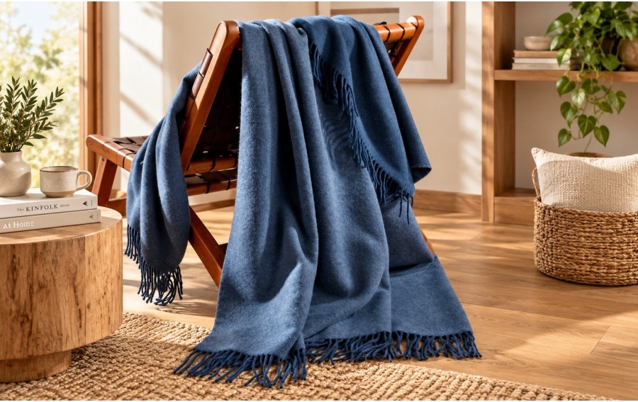 Pled kaszmirowy Biederlack Navy 130x170 cm