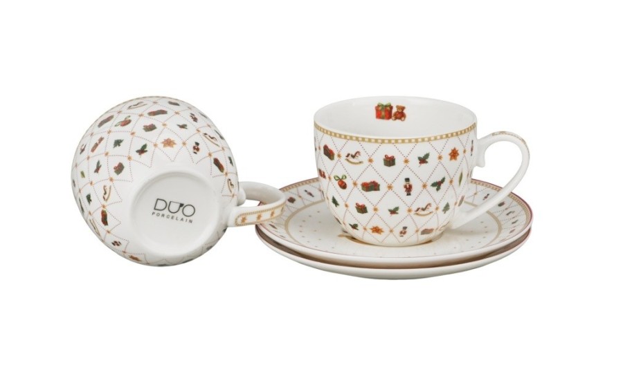 ORNAMENT JOY 2 filiżanki ze spodkami 270 ml