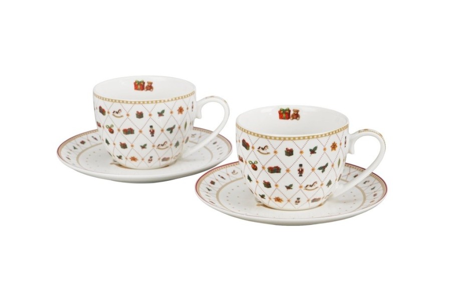 ORNAMENT JOY 2 filiżanki ze spodkami 270 ml