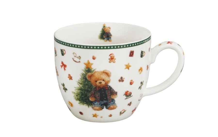 Kubek świąteczny TEDDY NOEL 460 ml w koszyczku