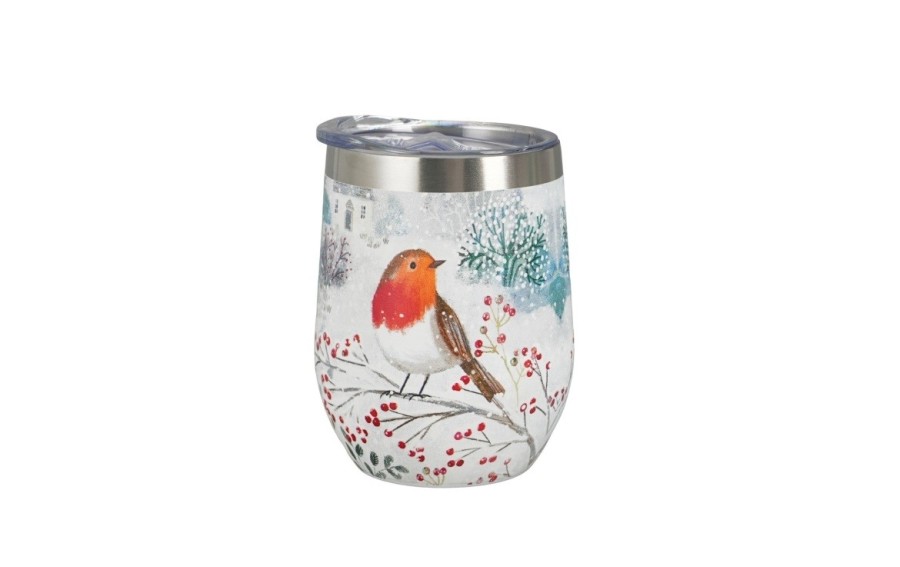 Kubek termiczny ROBIN IN SNOW 330 ml świąteczny