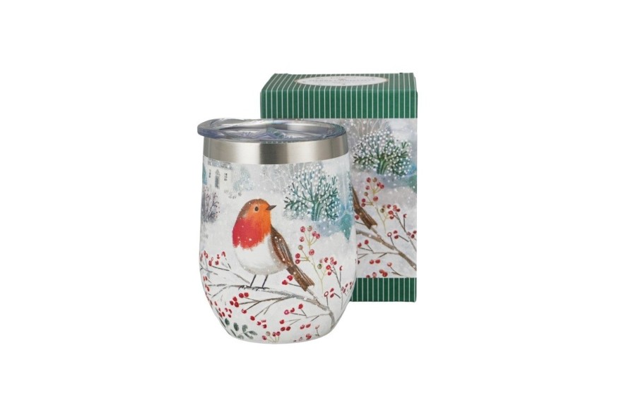 Kubek termiczny ROBIN IN SNOW 330 ml świąteczny