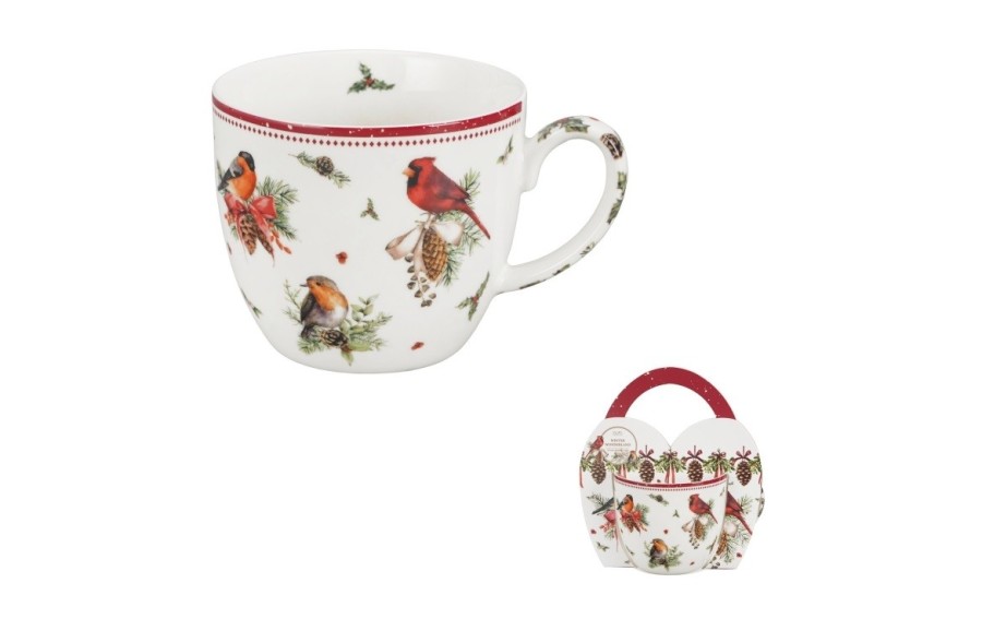Kubek BIRDS OF WINTER 460 ml w koszyczku