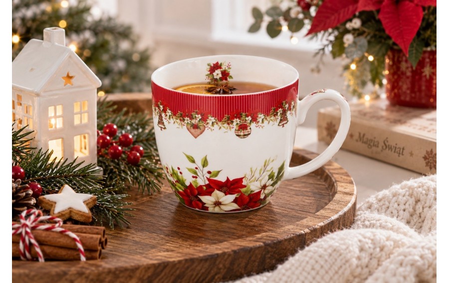 Kubek CHRISTMAS FLOWER 460 ml świąteczny