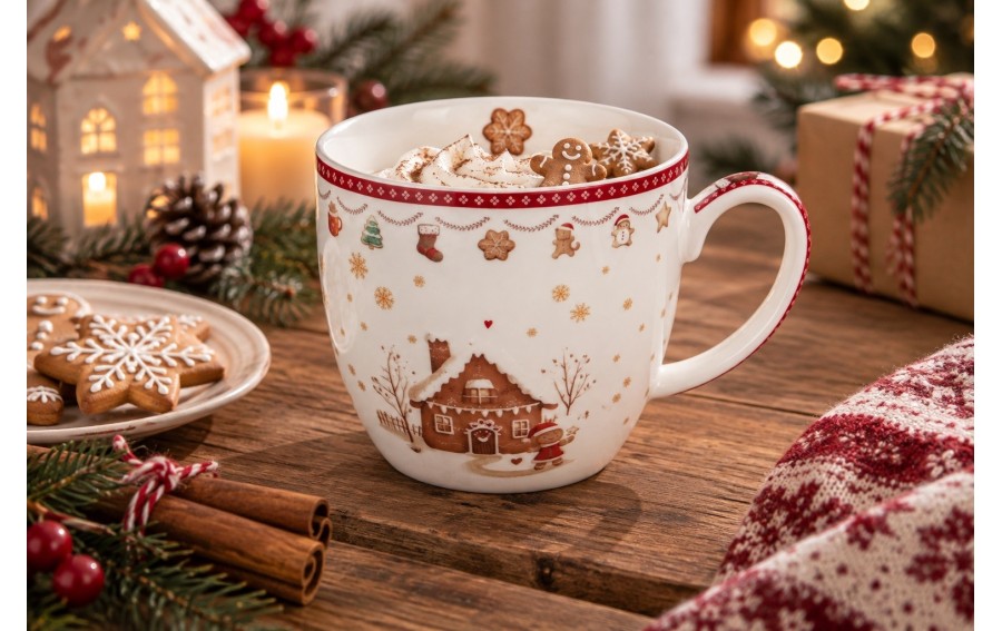 Kubek GINGERBREAD HOUSE 460 ml świąteczny