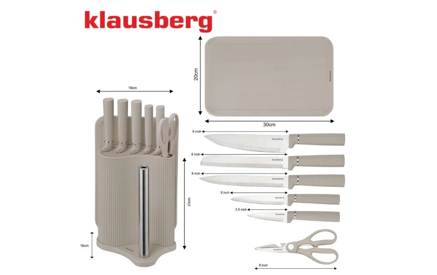 Zestaw noży Klausberg KB-7978 8 el. beżowy