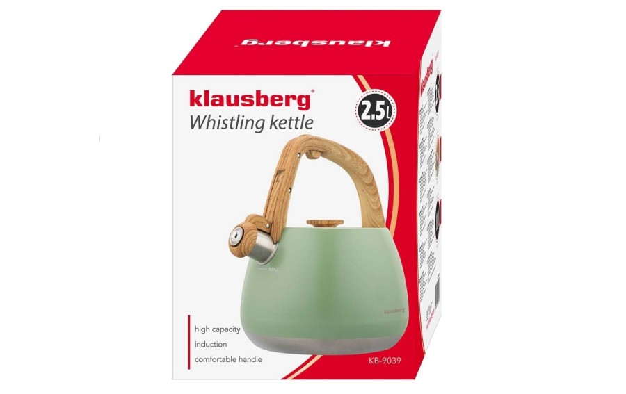 Czajnik Klausberg KB-9039 zielony z gwizdkiem
