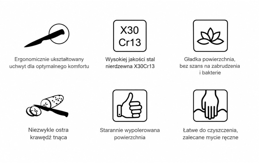 Zestaw noży NOIS Pierro 6 el. w drewnianym bloku