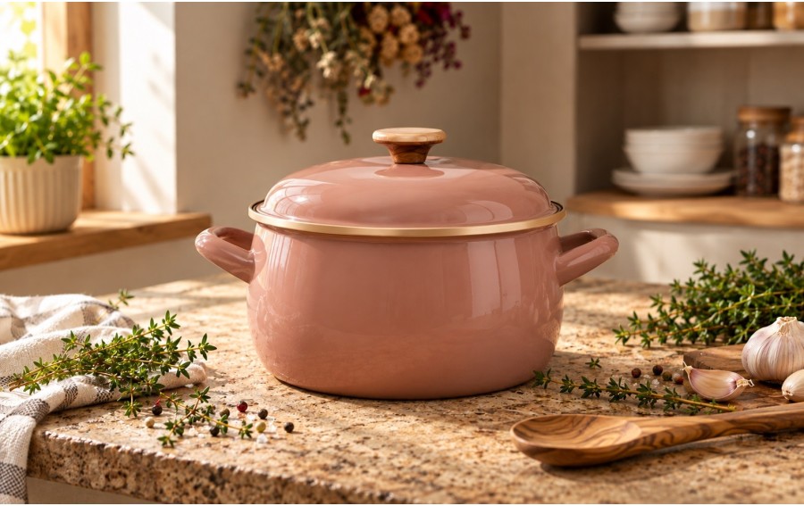Garnek niski METALAC Mocha Mousse 22 cm 3,8 l