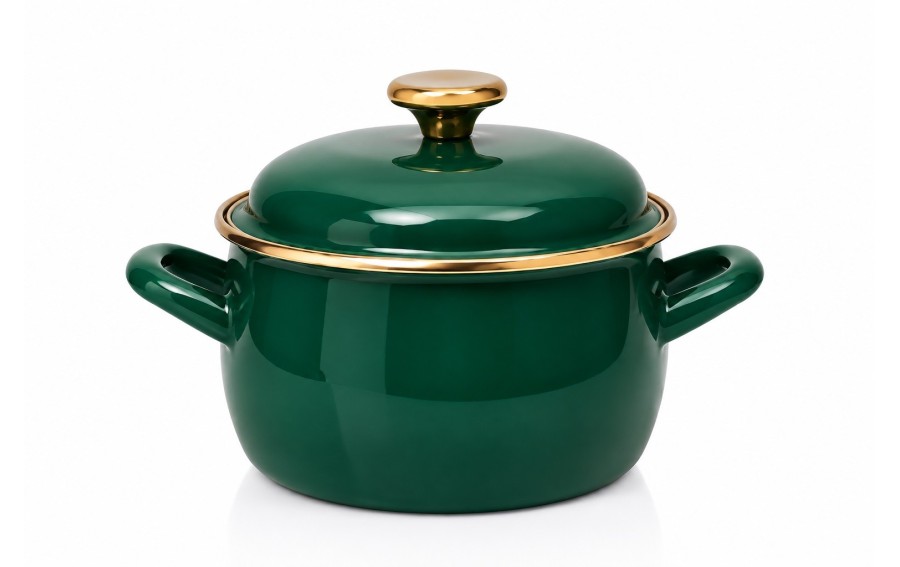 Garnek Dark Green 20 cm 4,2 l emaliowany