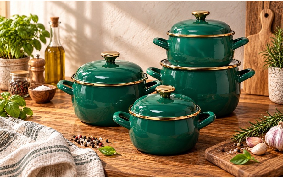 Garnek METALAC Dark Green 22 cm 5,4 L