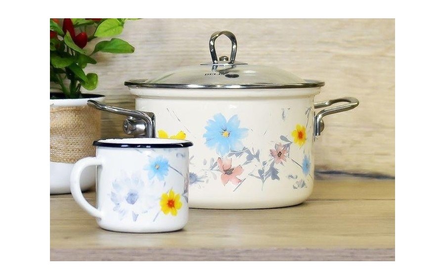 Kubek emaliowany BELIS Meadow 0,35 L w kwiaty