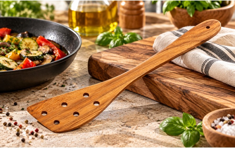 Łyżka do obracania pieczeni 30 cm z drzewa oliwnego