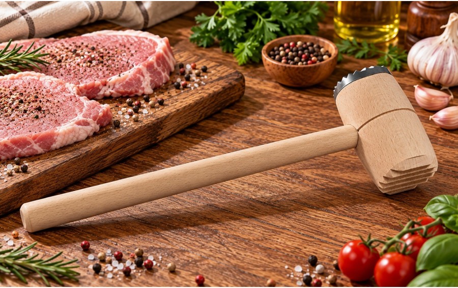 Młotek do mięsa okuty AAA drewniany 31 cm