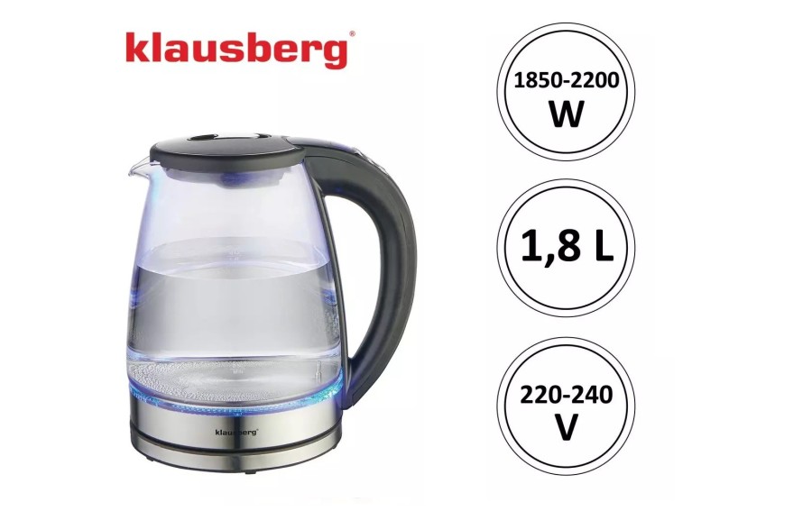 Czajnik szklany Klausberg KB-7887 1,8 L LED